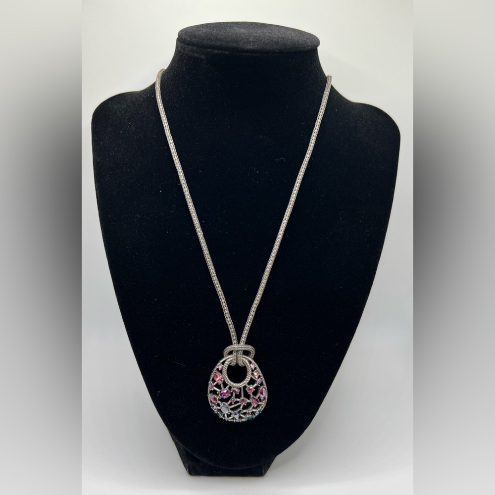 Brighton One Love Pendant Necklace Silver-Multi